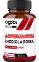 agobi Ashwagandha supplément avec Rhodiola Rosea 1950mg - Extrait concentré élevé pour système immunitaire, force, production d'énergie, focus et santé globale - 150 capsules
