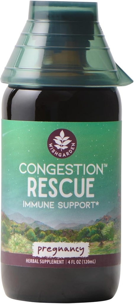 WishJarden Herbes de sauvetage de congestion Immune Support pour la grossesse - Throats apaisants, Trait respiratoire supérieur et Sinuses, soutient une réponse de fièvre saine, sans danger pour la grossesse et postpartum, 4oz