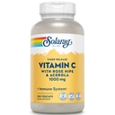 SOLARAY Vitamine C avec Rose HIPS & Acerola Formule de libération à deux étages à temps de 1000mg de solution immunitaire 24 heures sur 24 et supplément antioxydant 250 Ct.