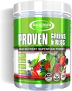 Gaspari Nutrition Verts et rouges : Poudre bio superalimentée, soutien immunitaire, probiotiques et fibre, végétalien et non OGM (30 portions, fruit naturel)