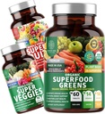 No One Nutrition N1N Premium Superfood Greens [28 ingrédients puissants] et Super Fruits & Veggies Supplément [40 aliments entiers] - Complete Superfood Bundle, 2 Pack