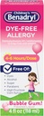 Children's Benadryl Dye-Free Allergy Relief Liquid + 12.5 mg Diphenhydramine HCl, Antihistamine Allergy Medicine for Kids Helps Relieve Runny Nose & Sneezing, Bubble Gum Flavor, 4 fl. oz