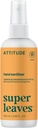 ATTITUDE Spray d'assainissement des mains pour les adultes et les enfants, EWG Vérifié, tue les bactéries et les germes, végétalien, orange Blossom & Eucalyptus, 3,38 Fl Oz (Bouteille de pulvérisation)