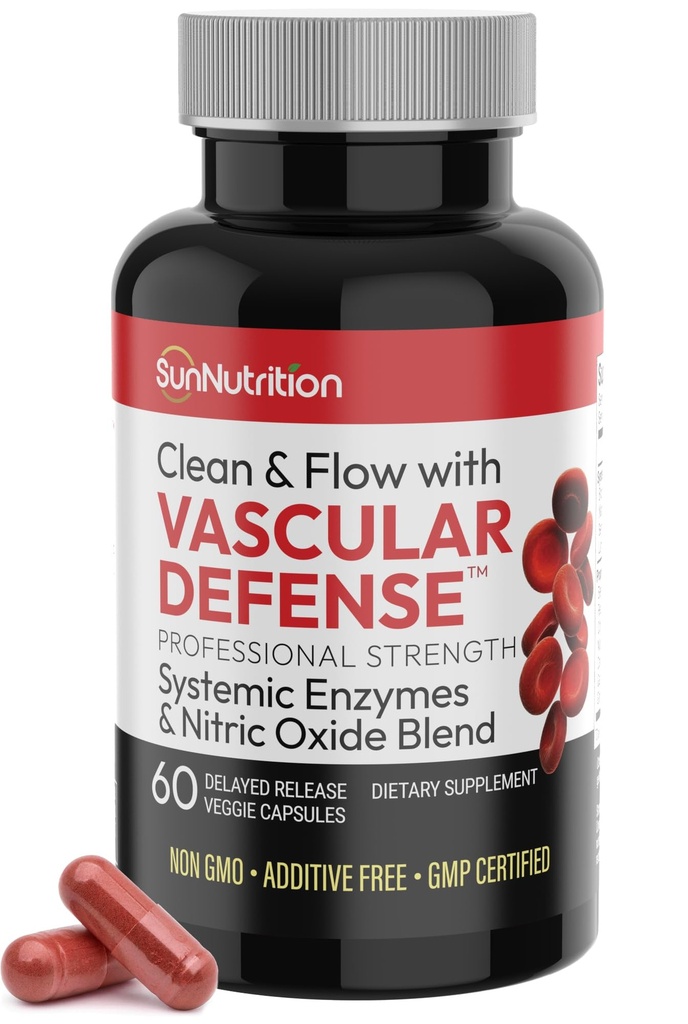 Nattokinase Supplement Capsules d'oxyde nitrique Extrait de racine de betterave High Potency Lumbrokinase & Bromelain Enzymes systémiques Mélange d'oxyde nitrique Propre et fluide Défense vasculaire 60 Caps 30 Serviages