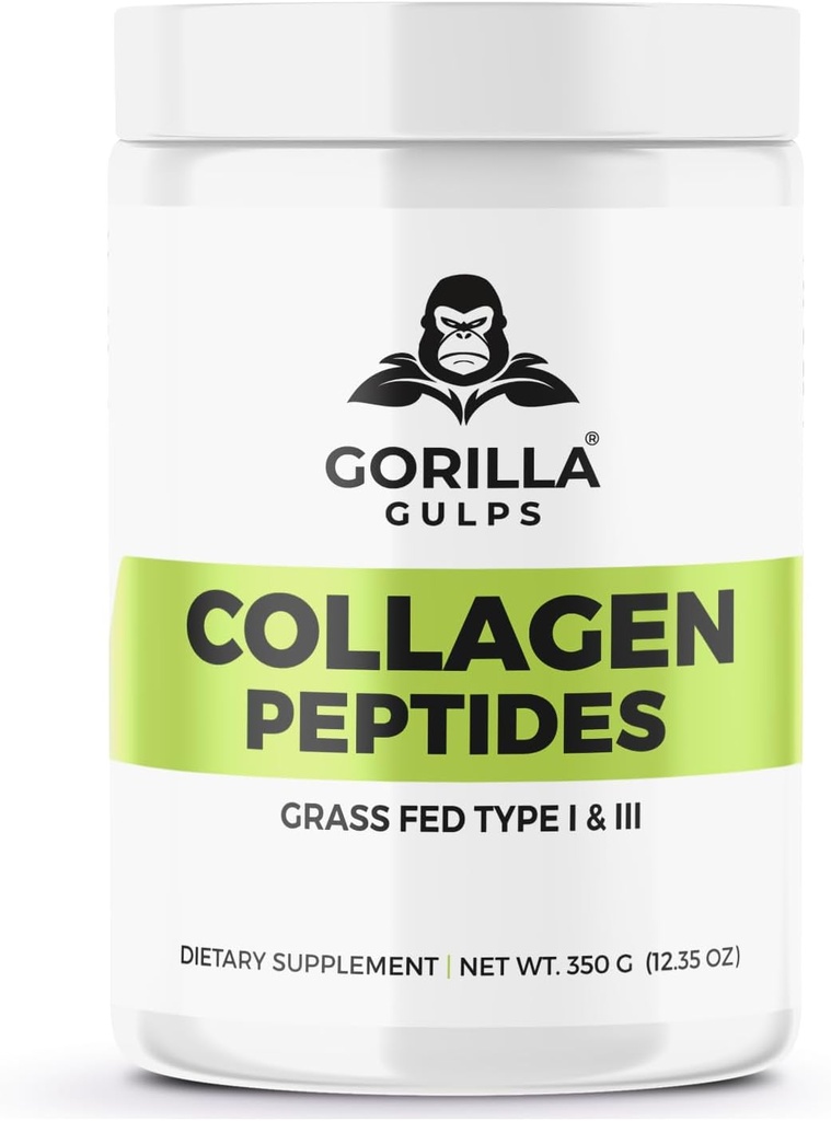 Gorilla Gulps (Hydlyzed Collagen Peptides) (Hydlyzed Collagen Peptides) (Hydlyzed Collagen Peptides) (Hydlyzed Collagen Peptides) (Hydlyzed Collagen) (Hydlyzed Collagen Peptides) (Hydlyzed Collagen) (Hydlyzed Collagen Peptides) (Hydlyzed Collagen Peptides) (Hydlyzed Collagen) (Hydlyzed Collagen) (Hydrogen Fed Type I & III) (Hydrate Fed Type I & III) (Tous naturels, non-OGM, sans hormones, sans gluten, sans lactose) (Fabriqué aux États-Unis) (Troisième partie testée)