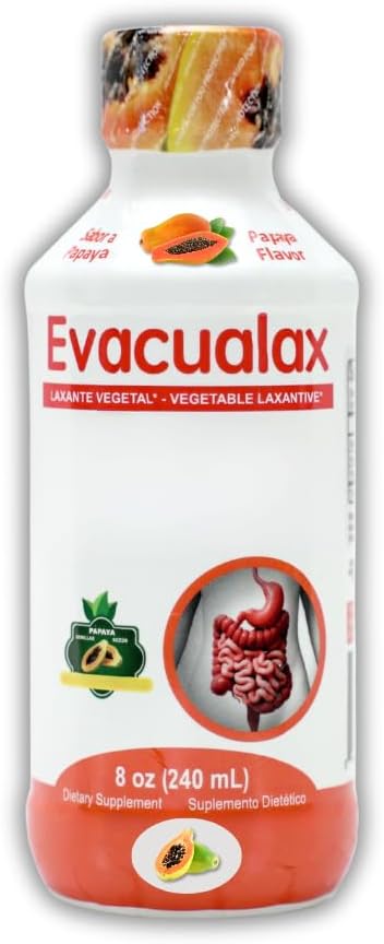 Laxatif liquide de Senna pour adultes et enfants - Papaya Flavor, Feuille naturelle de Senna & Prune - Adoucisseur de tabouret pour le soulagement de la constipation - Sirop à base de plantes pour le soutien de l'intestin, nettoyage digestif - 8oz