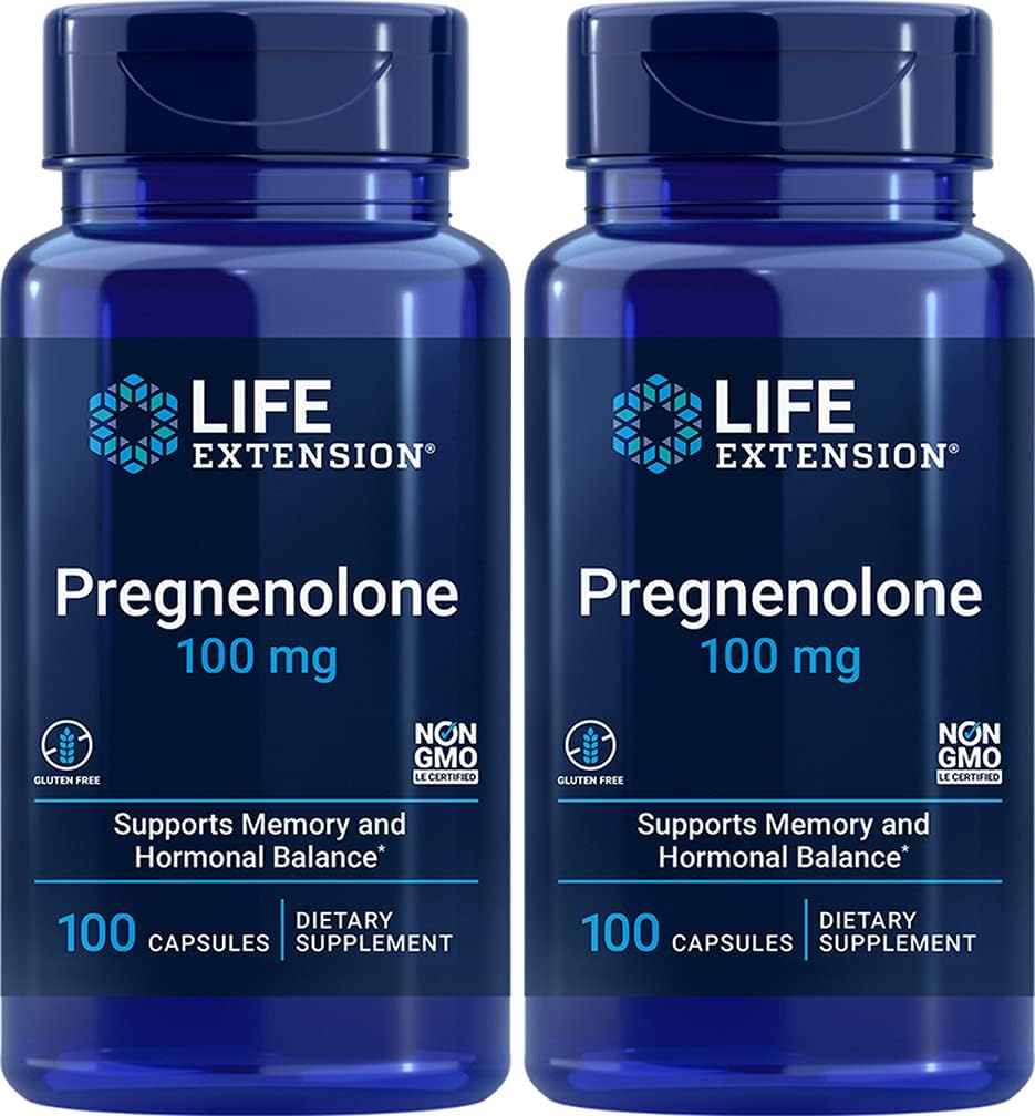 Prolongation de la durée de vie Pregnenolone 100 Mg 100 Caps 2-Pack (200 Nombre)