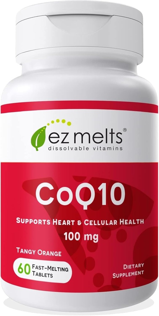 EZ Melts Dissolvable CoQ10 Supplement 100 mg, Sugar-Free, 2-Month Supply - 1 Pack
