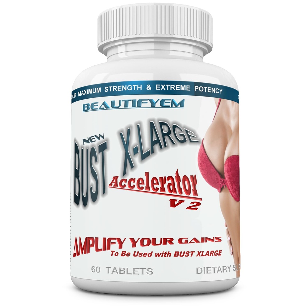 Bust X-Large Accélérateur à utiliser avec Bust X-Large pour des gains plus rapides et plus grands. Élargissement naturel du sein, amélioration de la buste – Obtenez plus grand, plus complet, plus ferme Gros seins. 60 comprimés.