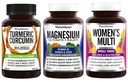 FarmHaven Magnésium + Multivitamine pour les femmes + Curcumine Turmère avec Pepper Noir BioPerine