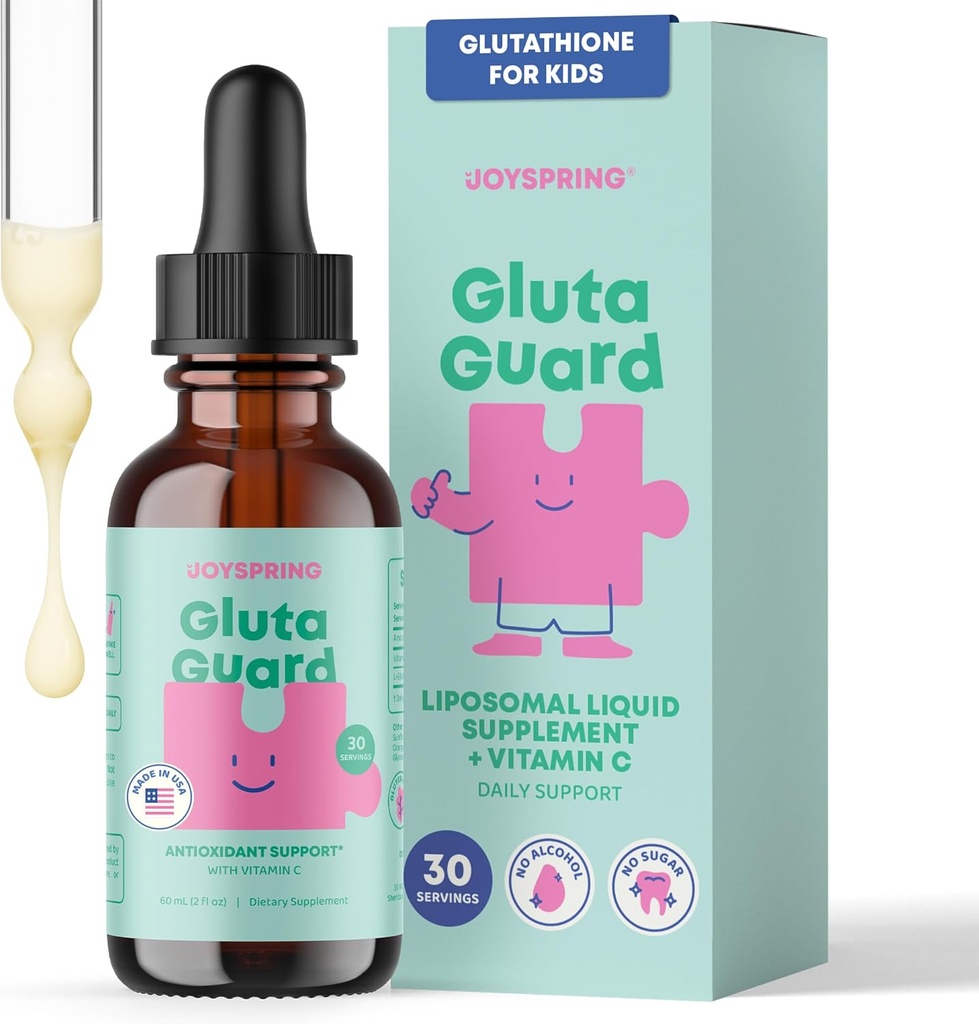 JoySpring supplément de glutathion liposomique pour les enfants , soutient la parole et contact avec les yeux , 50 MG antioxydant L-Glutathion gouttes , 2 oz liquide de désintoxication