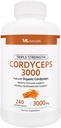 ML Naturals Triple Strength Cordyceps 3000 Fabriqué avec Cordyceps Bio, 240 capsules végétales. Soutien immunitaire sain, non-OGM, NSF-Certified & cGMP-Compliant tiers laboratoire testé.