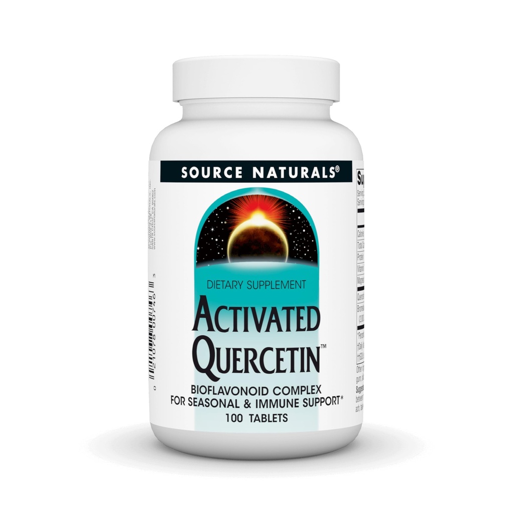 Source Naturals activé Quercetin - Complexe bioflavonoïde végétalisé - Défense saisonnière et immunitaire - 100 comprimés végétariens