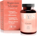 Capsules de bisglycinate de magnésium pour femmes - 200 mg Supplément de glycinate chélaté de magnésium - Suppléments naturels pour soutenir le sommeil, l'humeur et les crampes musculaires - 120 ct