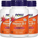 Maintenant les aliments maintenant les aliments Vitamine D-3, 50 mcg (2 000 UI), 240 Softgels, 3 Pack