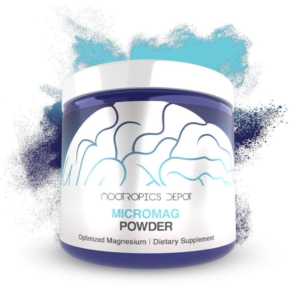 Nootropics Depot Optimized Magnesium Supplement (en anglais) MicroMag Powder (en anglais) 60 Grams (en anglais) 200mg de magnésium élémentaire par service (en anglais)
