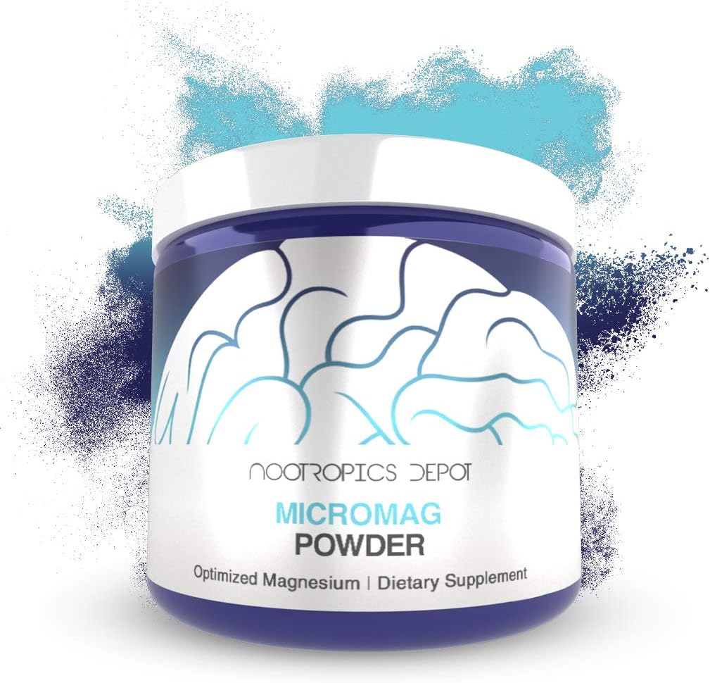 Nootropics Depot Optimized Magnesium Supplement (en anglais) MicroMag Powder (en anglais) 60 Grams (en anglais) 200mg de magnésium élémentaire par service (en anglais)