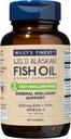 Wiley's Finest Wild Alaskan Fish Oil Easy Swallow Minis - Supplément d'huile de poisson Omega-3 pour adultes et enfants - Double-longueur 630mg EPA et complément naturel DHA - 60 Mini Softgels (30 portions)