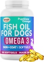 Omega 3 Fish Oil for Dogs - 120 SoftGels - Skin & Coat Supplement for Dogs, Supports Healthy Skin, Coat, Joints, Heart & Immune System, Premium Fish Oil Supplement for Dogs - Made in USA