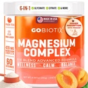 GoBiotix Magnésium Glycinate Poudre – Suppléments de cortisol pour les femmes et les hommes – Supplément de Magnésium à haute absorption avec Citrate, Malate – Sans sucre – 420 mg, 60 portions - Peach Tea