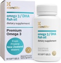 Xtendlife Omega 3 DHA Huile de poisson - 1100mg avec 700mg DHA et 300mg EPA - Omega 3 6 9 Supplément pour le coeur et le cerveau - 1 mois d'approvisionnement (60 Nombre)