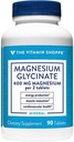 La vitamine Shoppe Magnésium Glycinate 400MG - soutient la production d'énergie, favorise la relaxation musculaire et améliore la santé cardiaque pour le mieux-être général (90 comprimés)