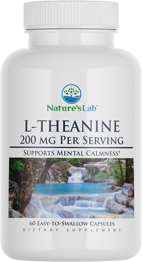 Nature's Lab L-Theanine, 200 mg - Soutient le calme et la relaxation* - 60 Capsules