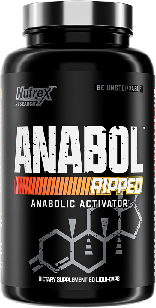 Nutrex Research Anabol Ripped Anabolic Muscle Builder for Men, 2-en-1 Muscle Builder and Shredding Supplément, (60 comte)