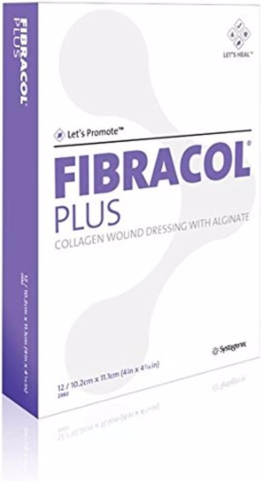 532982 - FIBRACOL Plus Collagène Vêtement 4 x 4-3/8, Grand (12 Pack)