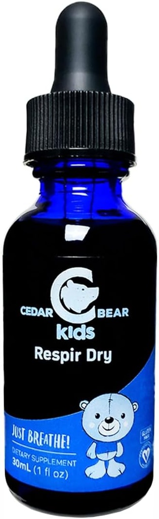Cedar Bear Respir sec pour les enfants - supplément à base de plantes qui sèche humide, Gunky Toughs, & Runny Nose 1 fl oz (paquet de 1)