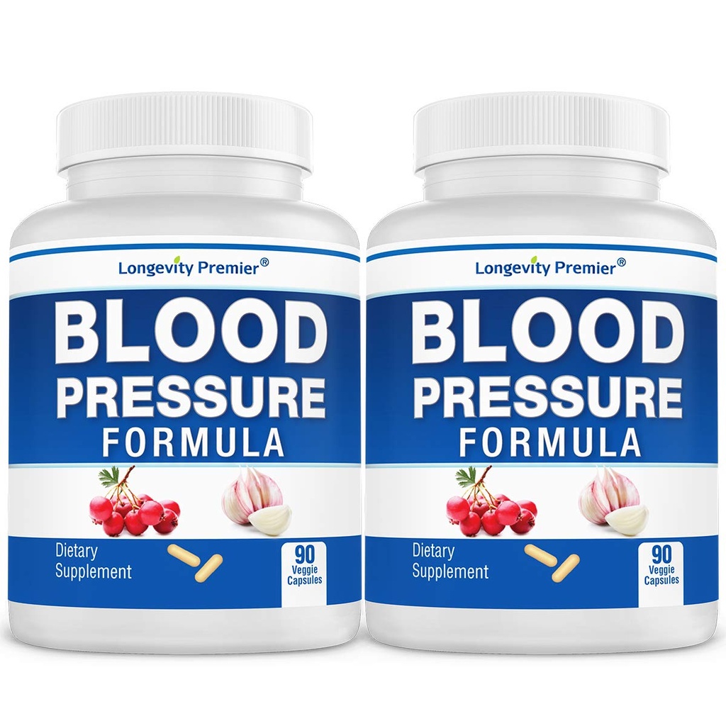 [2-Bottle Value Pack] Longevity Blood Pressure Formula -Scientifically formulated with Hawthorn & 12+ Quality All Natural Herbs
