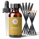 Huile de ricin pure pour cils et sourcils - Sérum de croissance des sourcils et des sourcils 1 Fl Oz Nourrissant - Organique, sans hexane, pressé à froid, non raffiné - Sérum de croissance des cils et des sourcils pour les femmes