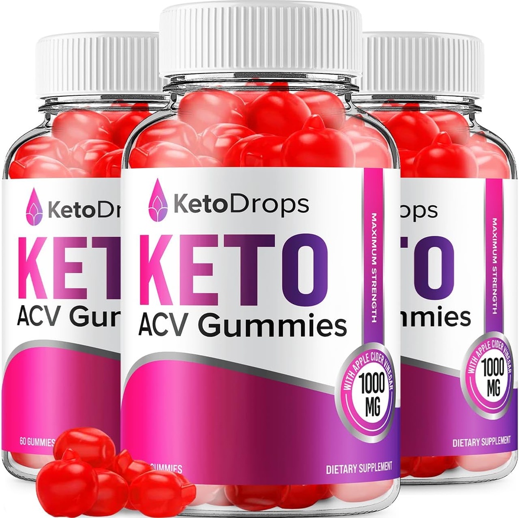(3 Pack) Keto gouttes Gommies de vinaigre de cidre de pomme Keto Plus ACV gouttes de formule avancée Supplément alimentaire de vinaigre de cidre de pomme Hommes Femmes (180 Gommies)
