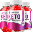 (3 Pack) Keto gouttes Gommies de vinaigre de cidre de pomme Keto Plus ACV gouttes de formule avancée Supplément alimentaire de vinaigre de cidre de pomme Hommes Femmes (180 Gommies)