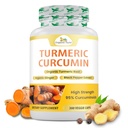 Capsules de curcuma et de gingembre bio Veda 300 Pills - Curcumine curcuma avec poivre noir pour le soutien des articulations - Supplément sans OGM, sans gluten, curcuma et gingembre (95% curcuminoïdes)