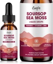 Soursop Graviola Liquid Drop – Soursop Bitters Liquid Drops with Sea Moss, Turmeric & Vitamines B6 C Zinc pour le soutien cellulaire, l'antioxydant, la relaxation et l'Immune Boost, Passion Fruit Flavor, 2 Fl Oz