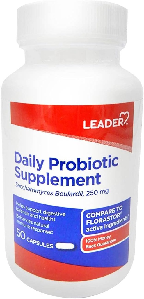 Leader Daily Probiotic Capsules 50 Ct. Promotion de l'équilibre digestif et de la santé gustative