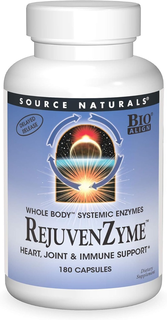 Source Naturals RejuvenZyme - pour support cardiaque, articulaire et immunitaire - 180 capsules