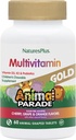 Natures Plus Animal Parade Source of Life Gold Children's Chewable Multivitamin - Assorted Cherry, Orange & Grape Flavors - 60 Chewable Tablets - Vegetarian, Gluten-Free - 30 Servings