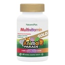 Natures Plus Parade animale Source de vie Multivitamine à croquer pour enfants - Cerise, orange et arômes de raisin assortis - 60 comprimés à croquer - Végétarien, sans gluten - 30 portions