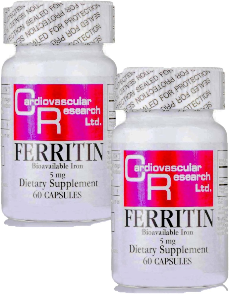 Recherche cardiovasculaire Ferritin (biodisponible en fer), 60 Compte (paquet de 2)