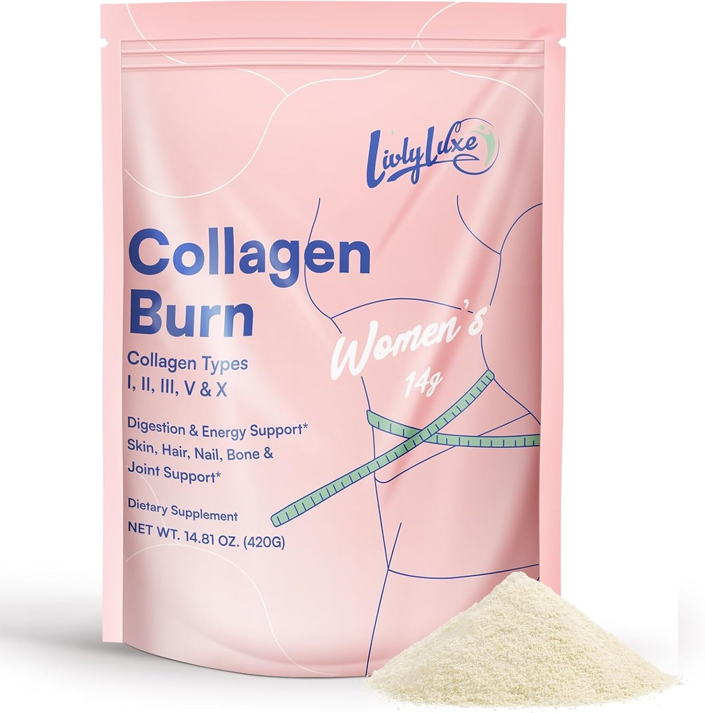 Collagen poudre de brûlure pour les femmes - suppléments de perte de poids pour Belly Fat Burning, Métabolisme Booster, conçu pour efficace et plus saine perte de graisse - 420g