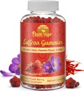 Extrait de safran Gummies-Sugar Supplément de safran gratuit amélioré avec GABA, Saint John's Wort, Passion Flower- Suppléments de safran pour les enfants, les femmes, les hommes. 60 Gommies de safran
