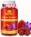 Extrait de safran Gummies-Sugar Supplément de safran gratuit amélioré avec GABA, Saint John's Wort, Passion Flower- Suppléments de safran pour les enfants, les femmes, les hommes. 60 Gommies de safran