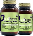 SUNBIOTICS Tummy Tabs - Comprimés probiotiques et prébiotiques à croquer avec 18 milliards d'UCF de 4 souches probiotiques pour la bonne flore de Gut, système immunitaire et microbiome équilibré - Vanille, (paquet de 2)