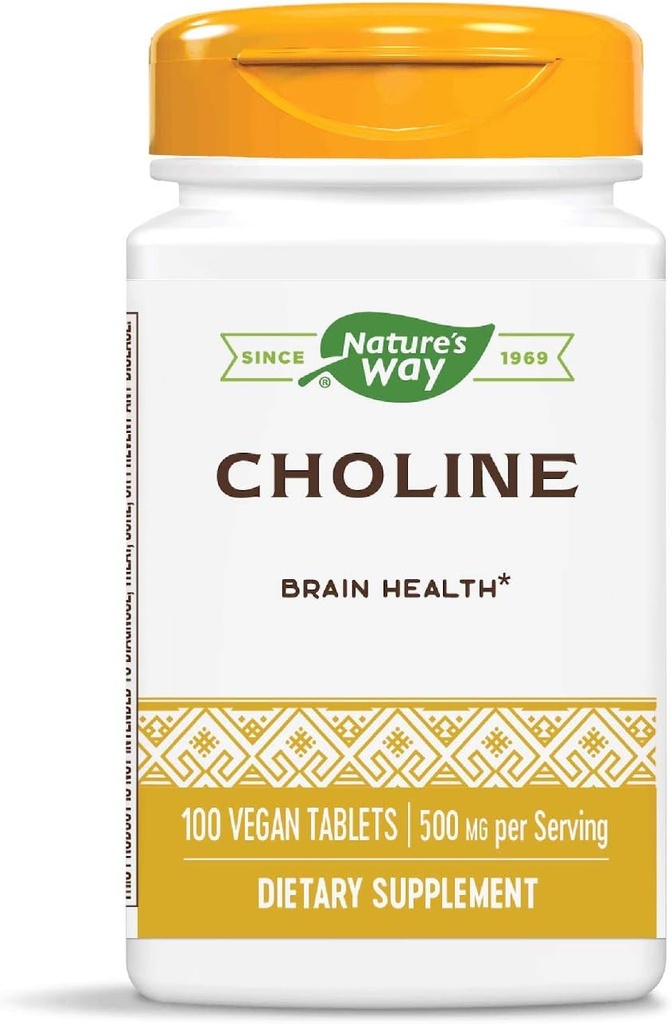 Choline naturelle, 500 mg par portion, 100 comprimés (paquet de 2)