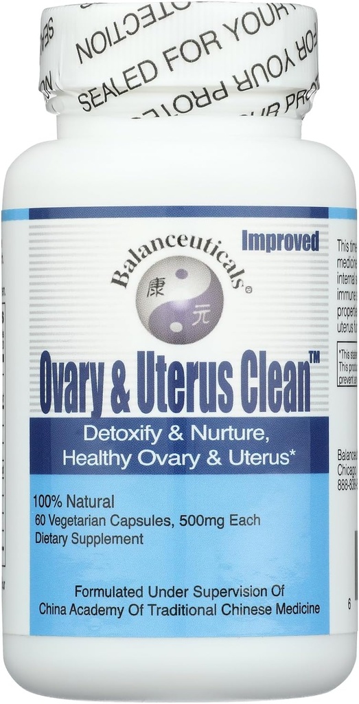 Ovary & Uterus Clean, 500 mg de capsules de complément alimentaire, bouteille 60-Count