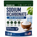 Utilisation biologique Bicarbonate de sodium Supplément alcalin pour l'alcalinité. Soutien Neutraliseur d'acides rénaux et stomach avec superaliments alcalins. Poudre de bicarbonate de sodium Rein Imune Support Antiacide Sport 1,5LB