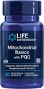 Life Extension Mitochondrial Basics avec PQQ, L-Taurine, Acide R-lipoïque, supplément fondamental pour la production d'énergie cellulaire, santé cérébrale et cardiaque, sans gluten, non-OGM, végétarien, 30 capsules