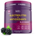 Keto Vitals Antioxidant Electrolytes Powder - Blend Keto Electrolytes with Potassium, Magnesium, Sodium, & Calcium - No Sugar Electrolyte Drink Mix & Hydration Powder, 60 Servings, BlackBerry